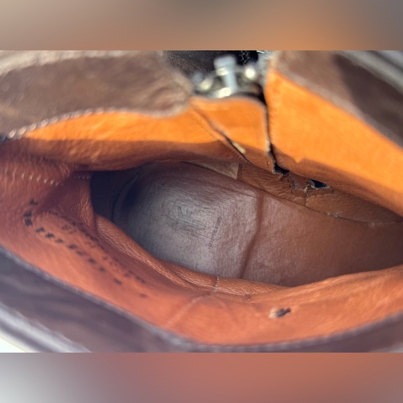 Frye Women’s Brown Leather Ankle Boots Zip Buckle Strap Size 8 Made in Mexico - Picture 8 of 10